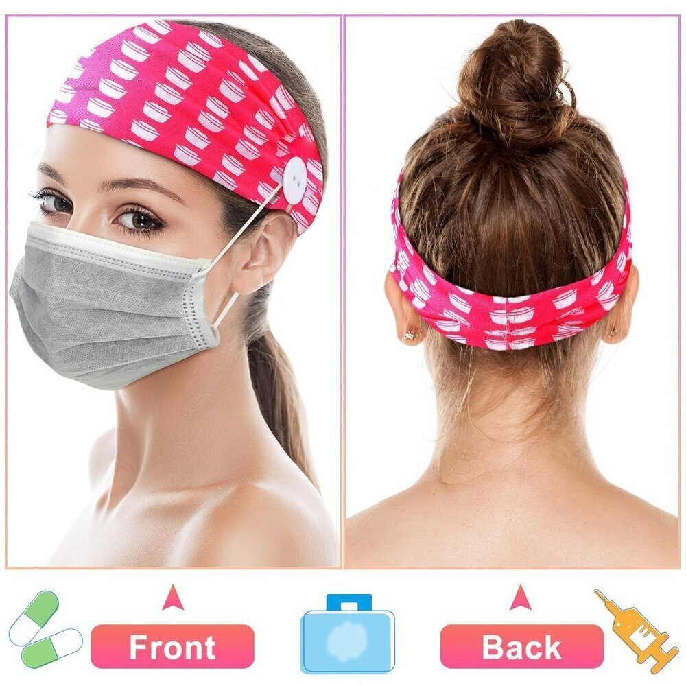 12 Pcs Nurse Headbands for Women, Non Slip Nursing Headbands with Buttons for Ma - Picture 6 of 7